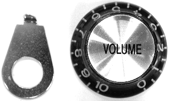 Ibanez 4KB27C0004 volume knob w/metal plate snap on, plastic