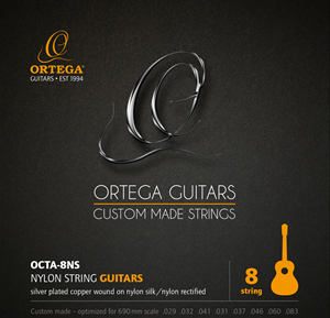 Ortega OCTA-8D4 nylon string d-4 ortega silver-plated copper wound