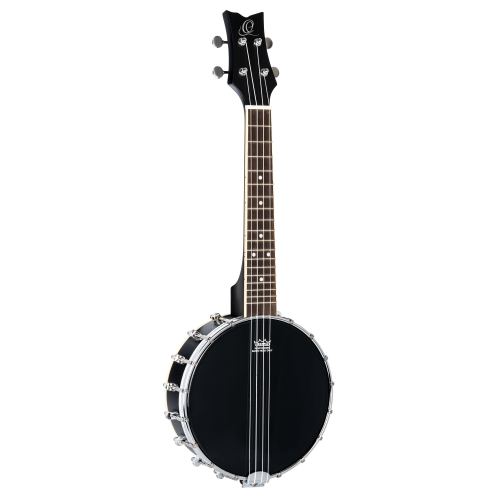 Ortega OUBJ100-SBK banjo ukulele 4-str. ortega semi satin black incl. gigbag