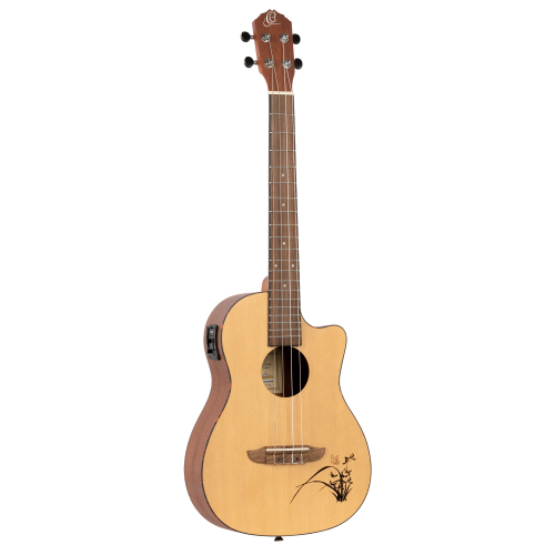 Ortega RU5CE-BA ukulele baritone 4-str. ortega sapele body, spruce top cutaway, mings eq