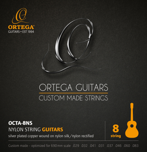 Ortega OCTA-8NS nylon string set 8 pcs ortega 690mm scale optimized