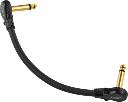 Ortega OTCPA-04 patch cable 0,13m ortega black pvc, pancake angle/angle gold pin, tour series