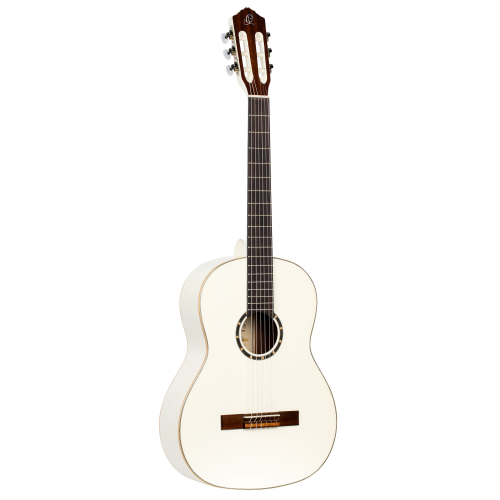 Ortega R121SNWH nylon 6-str. guitar ortega white, mahogany body, spruce small neck, incl. gigbag