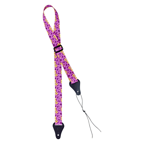 Ortega OUS-PUFL ukulele strap 37mm ortega purple flower