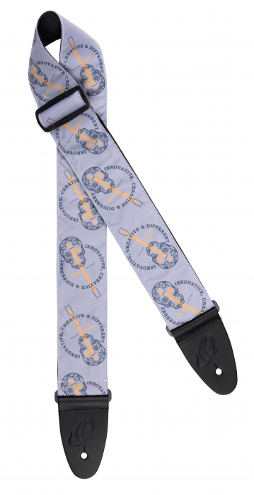 Ortega OSN-65SKCO guitar strap 65mm nylon ortega charcoal, skull