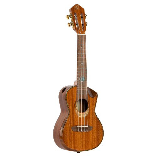 Ortega ECLIPSE-CC4 ukulele concert 4-str. ortega all solid mahogany, rw armrest slotted head,gloss,incl gigbag