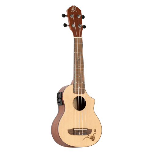 Ortega RU5CE-SO ukulele soprano 4-str. ortega sapele body, spruce top cutaway, mings eq