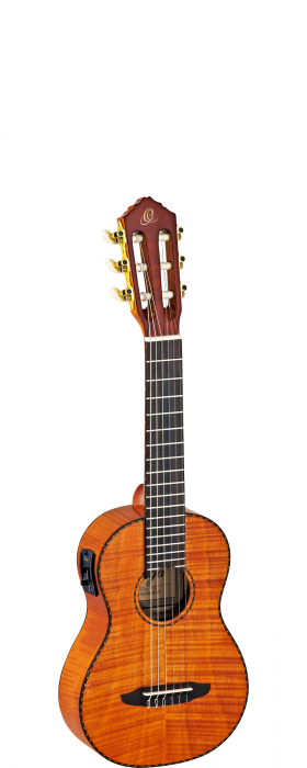 Ortega RGLE18FMH guitarlele 6-str. w. pu ortega flamed mahogany, solid top incl.gigbag, preamp