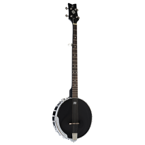 Ortega OBJE250OP-SBK banjo 5-str. ortega open back, semi satin black incl. pickup, incl. gigbag