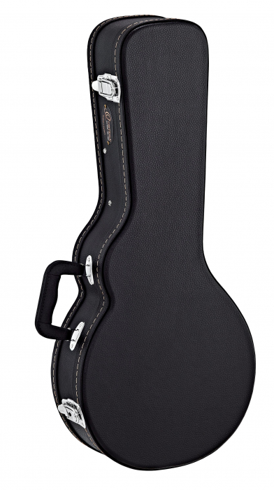 Ortega OMCSTD-F case mandolin f-style ortega black,flat top, economy series chrome hardware