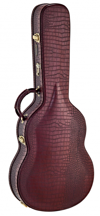 Ortega OCCPRO-T case classic pro ortega brown croco, arch top bronze hardware, 100mm depth