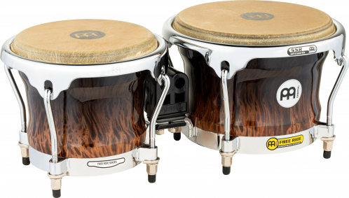 Meinl Percussion FWB400BB bongoset 7″+ 8 1/2″ meinl brown burl, high gloss free ride, ssr-drum hoop