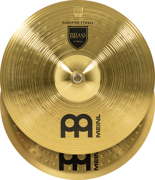 Meinl Cymbals MA-BR-14M cymbal 14″ marching pair meinl medium marching cymbal brass, incl. br3