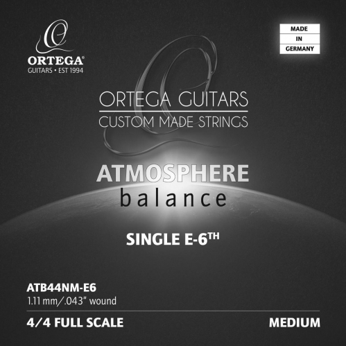 Ortega ATB44NM-E6 single nylon string medium ortega atmosphere balanced series sylver plated copper 0.44