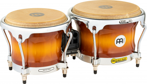 Meinl Percussion FWB400GAB bongoset 7″+ 8 1/2″ meinl gold amber sunburst,high gloss free ride, ssr-drum hoop