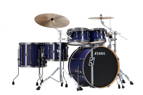 Tama ML52HZBN2-SBV shellkit 5pcs.sup.star hyperd. satin blue vertical stripe 2216,1065,1207,1410,1614,bn-hw