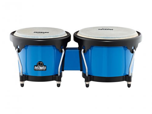 NINO Percussion NINO17B-BK bongo 6 1/2″+7 1/2″ nino blue, black hardware abs bongo plus