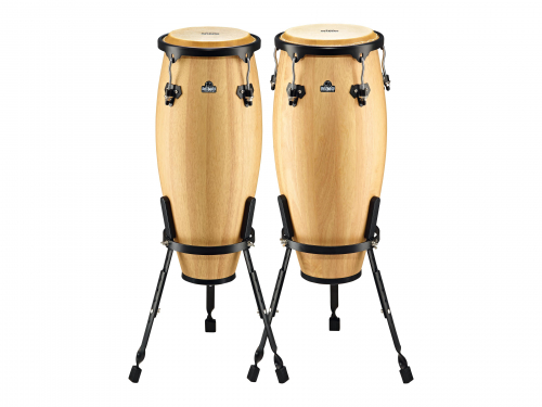 NINO Percussion NINO910NT wood conga set 9″+10″ nino natural incl. stand