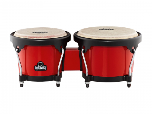NINO Percussion NINO17R-BK bongo 6 1/2″+7 1/2″ nino red, black hardware abs bongo plus