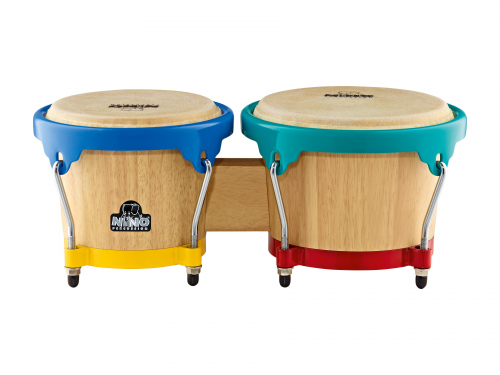NINO Percussion NINO3NT-HK wood bongo 6 1/2″+7 1/2″ nino natural, harlekin hardware