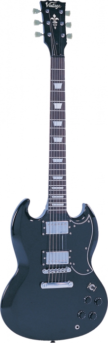 Vintage VS6B electric guitar Gloss Black