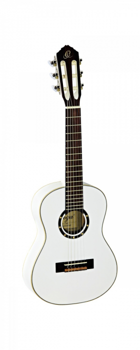 Ortega R121-1/4WH nylon 6-str. guitar ortega white, mahogany body spruce top, incl. gigbag
