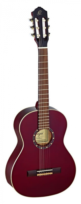 Ortega R121-1/4WR nylon 6-str. guitar ortega wine red,mahogany body spruce top, incl. gigbag