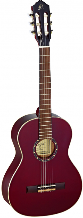 Ortega R121-7/8WR nylon 6-str. guitar ortega wine red, mahogany body spruce top, incl. gigbag
