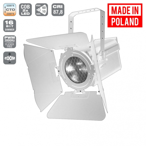Flash Pro LED FRESNEL LANTERN 250W 2in1 WHITE - WHITE HOUSING theatre spotlight in white