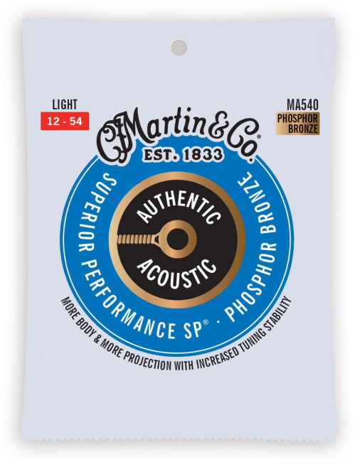 Martin MA540 Authentic Light 92/8 acoustic guitar strings 12-54