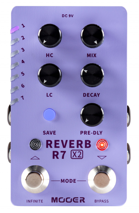 Mooer R7 X2 Digital Stereo Reverb guitar effect pedal
