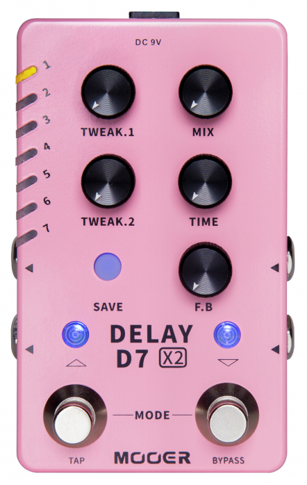 Mooer D7 X2 Digital Stereo Delay guitar effect pedal