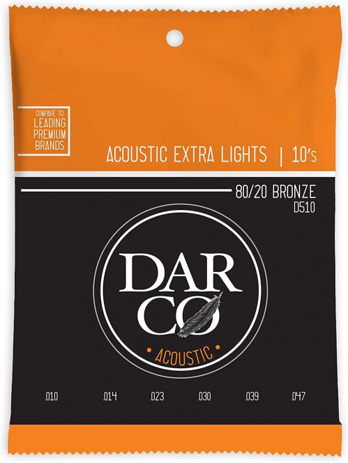 Martin D510 Darco Acoustic Extra Light 80/20 Phosphor Bronze strings, 10-47