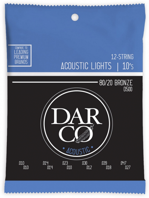 Martin D500 Darco Acoustic Light 80/20 Phosphor Bronze strings, 10-47