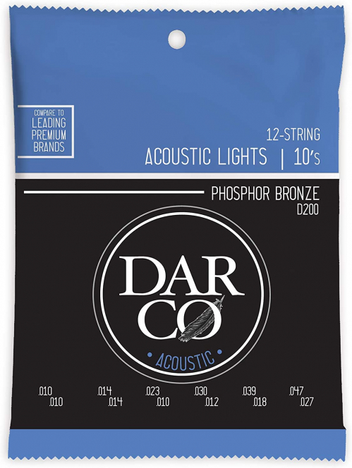 Martin D200 Darco Acoustic Light 92/8 Phosphor Bronze strings, 10-47