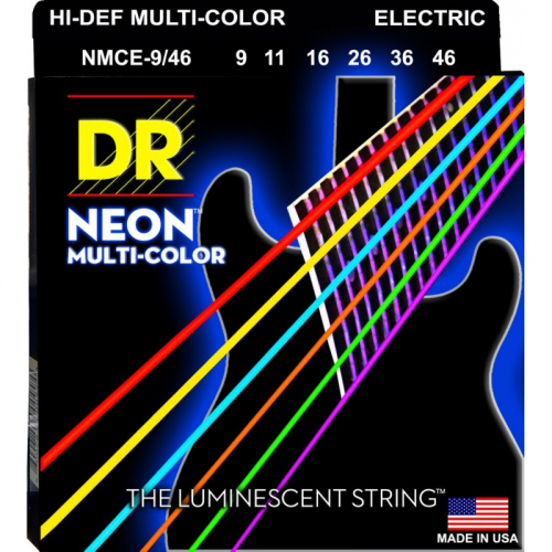 DR NMCE Neon Multi Color Electric Guitar Strings .09-46