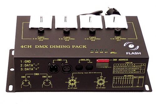 Flash Dimmer Pack 4x1.3KW DMX I analog