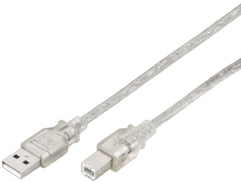 Monacor USB 201AB  - Transparent USB connection cable, 1m