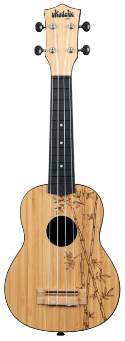 KALA Ukadelic UK-BAMBOO - Bamboo Top Soprano Ukulele, with Tote Bag 