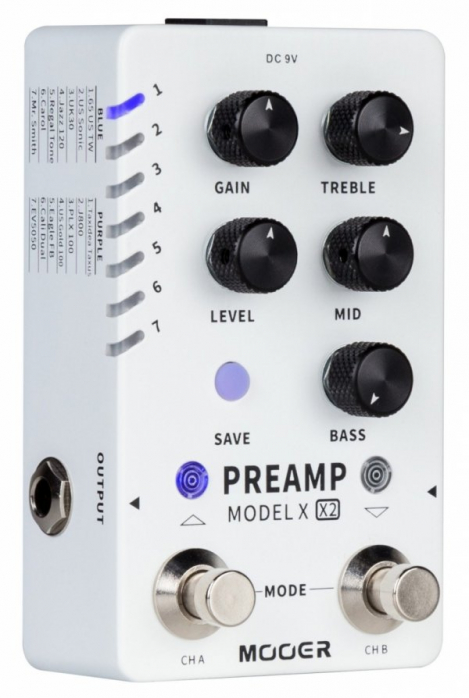 Mooer PREAMP MODEL X2  stereo looper and drum machine pedal