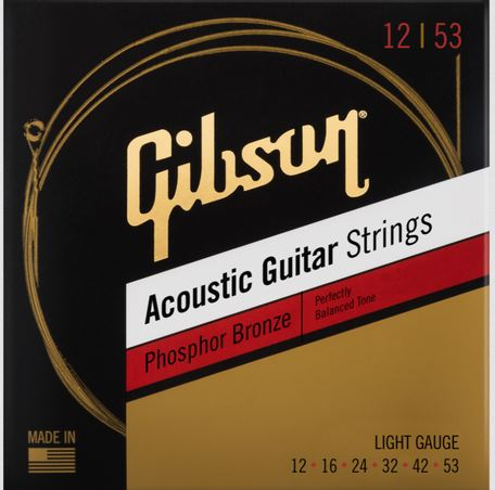 Gibson SAG-PB12 Phosphor Bronze accoustic guitar strings 12-53