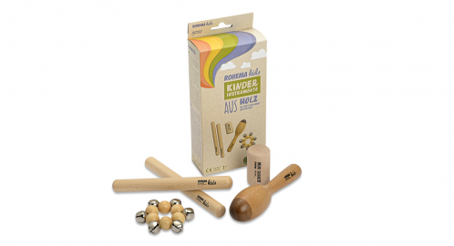 Rohema Percussion 618083 Kids Natural Percussion Set,Beech, lightly lacquered 