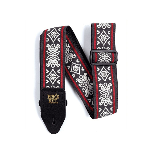 Ernie Ball 4669 Blackjack Red Jacquard guitar strap 