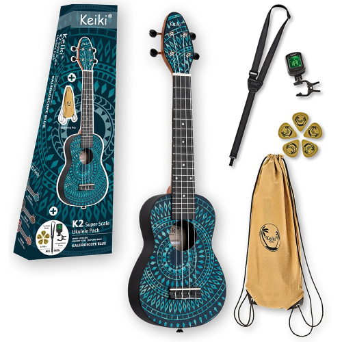 Ortega K2SS-BKC Keiki Blue Kaleidoscope soprano ukulele