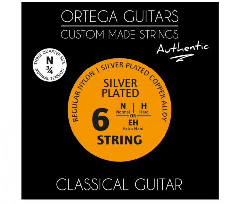 Ortega NYA34N Regular Nylon 3/4 Authentic Normal Tension classical guitar strings 28-43