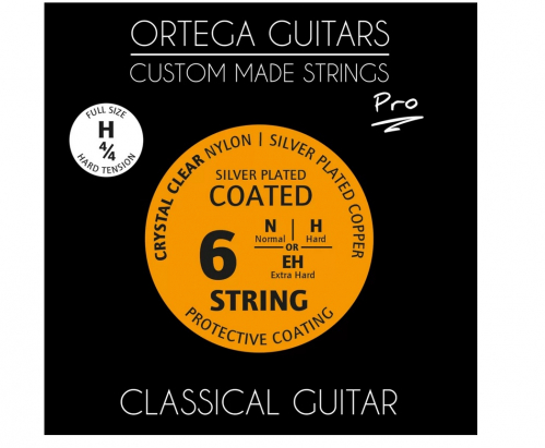 Ortega NYP44H Crystal Nylon 4/4 Pro Hard Tension classical guitar strings 28-44