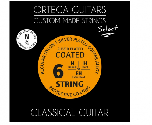 Ortega NYS34N Regular Nylon 3/4 Select Normal Tension classical guitar strings 28-43