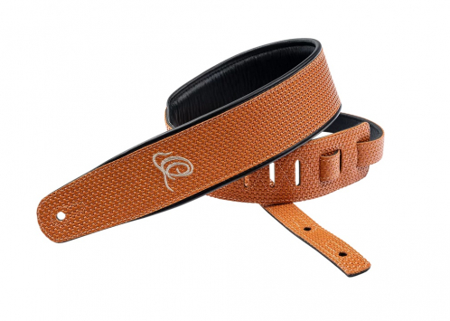 Ortega OSCU-6 Orange Braid Guitar Genuine Leather Strap