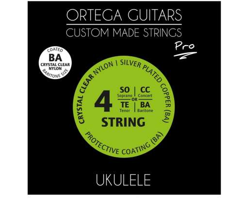Ortega UKP-BA Crystal Nylon Pro Baritone Ukulele String Set 26-30
