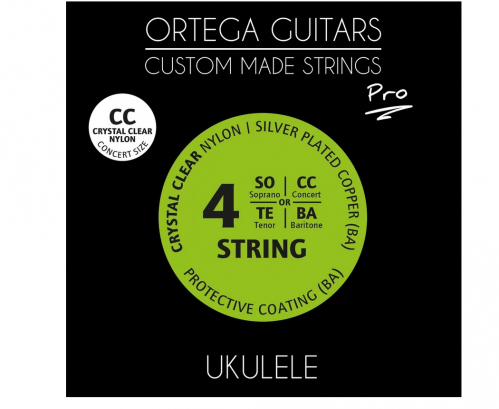 Ortega UKP-CC Crystal Nylon Pro Concert Ukulele String Set 24-26